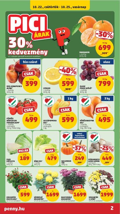 Akciós újság PENNY - PENNY érvényes 10.22.-tól 10.28.-ig - 2 oldal