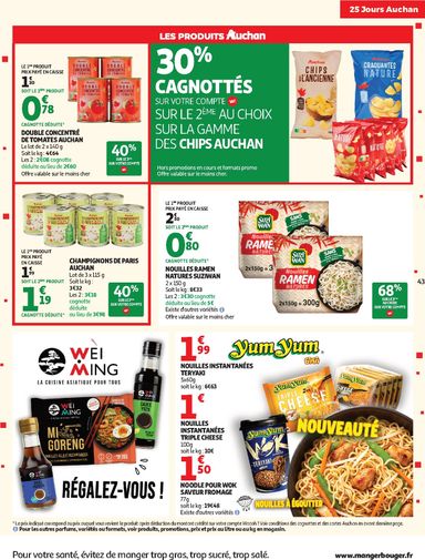 Catalogue Auchan - Auchan - 25 jours 2 hypers - Hypermarché valable dès le 03/11 au 08/11 - page 43