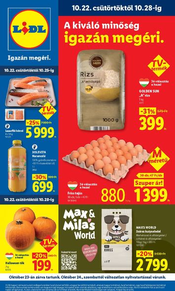Akciós újság Lidl - Lidl érvényes 10.22.-tól 10.28.-ig - 1 oldal