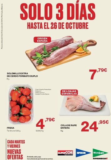 Folleto Hipercor - Hipercor - Solo 3 días del 23/10 al 26/10 - página 1