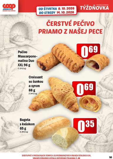 Leták COOP Jednota - COOP Jednota - Vranov nad Topľou od 08.10. do 14.10. - strana 16