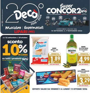 Volantino Decò - Decò - Supermercati/Maxistore Lipari valido dal 02/10 al 12/10 - pagina 1