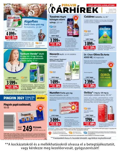 Akciós újság Pingvin Patika - Pingvin Patika érvényes 10.01.-tól 10.31.-ig - 14 oldal