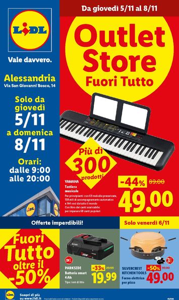 Volantino Lidl - Lidl - Outlet Store valido dal 05/11 al 08/11 - pagina 1