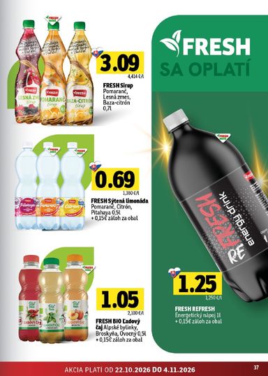 Leták FRESH - Fresh Východné Slovensko od 22.10. do 04.11. - strana 37
