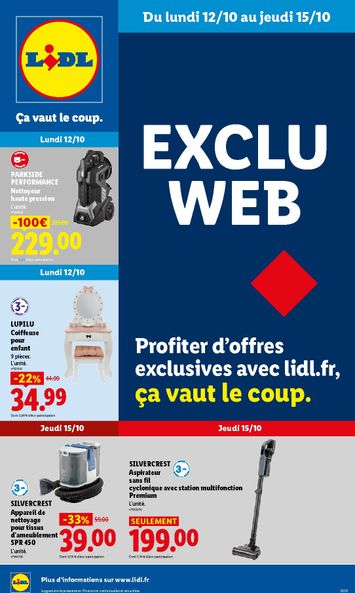 Catalogue Lidl - Lidl - Les Exclus Web de la semaine valable dès le 12/10 au 15/10 - page 1