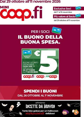 Volantino Coop Firenze - Coop Firenze - Mini valido dal 29/10 al 11/11 - pagina 1