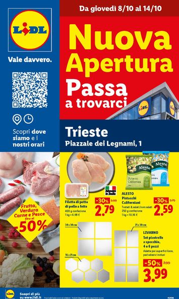 Volantino Lidl - Lidl - Nuova apertura Trieste valido dal 08/10 al 14/10 - pagina 1