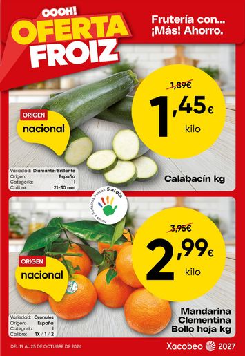 Folleto Froiz - Froiz - Oferta semanal del 19/10 al 25/10 - página 1