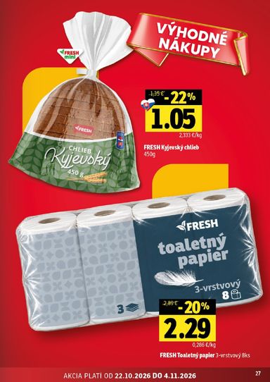 Leták FRESH - Fresh Východné Slovensko od 22.10. do 04.11. - strana 27