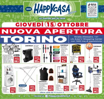 Volantino Happy Casa - Happycasa - Torino valido dal 15/10 al 01/11 - pagina 1