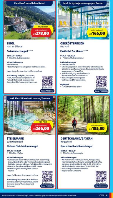 Leták Hofer Rakúsko - Hofer Rakúsko - HOFER REISEN Katalog od 28.10. do 01.12. - strana 5