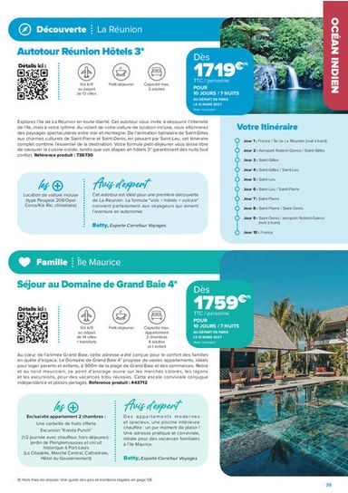 Catalogue Carrefour Market - Carrefour Market - Séjours & Circuits valable dès le 14/08 au 30/10 - page 39