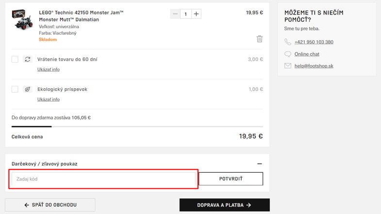 Footshop zľavov&yacute; k&oacute;d