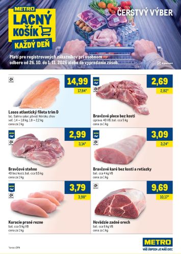 Leták METRO - Metro - Lacný košík od 26.10. do 01.11. - strana 1