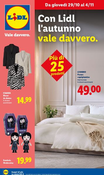 Volantino Lidl - Lidl - L' autunno che vale davvero. valido dal 29/10 al 04/11 - pagina 1