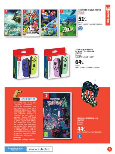 Catalogue E.Leclerc - E.Leclerc - Le guide jeu vidéo valable dès le 20/10 au 07/11 - page 9