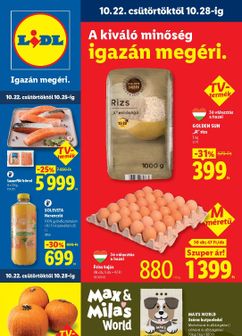 Lidl akciós újság, érvényes csütörtöktől 10.22.