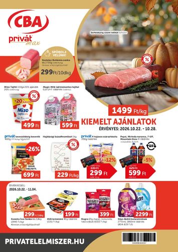 Akciós újság Privát Élelmiszer - Privát Max érvényes 10.22.-tól 10.28.-ig - 1 oldal