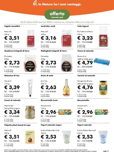 Volantino NaturaSì - NaturaSì valido dal 07/10 al 03/11 - pagina 11