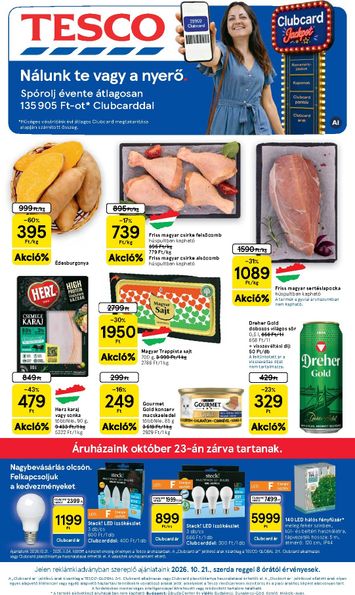 Akciós újság Tesco - Tesco érvényes 10.21.-tól 10.28.-ig - 1 oldal
