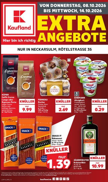 Leták Kaufland Německo - Kaufland Německo - Neckarsulm od 08.10. do 14.10. - strana 1