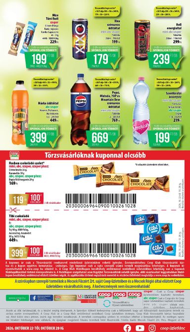 Akciós újság Coop - Coop - Mecsek érvényes 10.22.-tól 10.28.-ig - 8 oldal