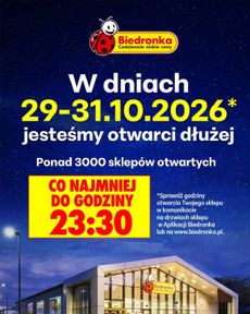 Biedronka Poľsko - Otwarci dłużej 29-31.10