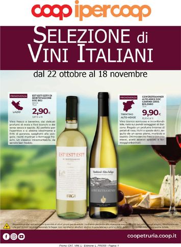Volantino Coop - Coop - Selezione di Vini Italiani valido dal 22/10 al 18/11 - pagina 1