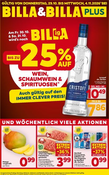 BILLA-Flugblatt - Billa gültig ab 29.10. bis 04.11. - seite 1