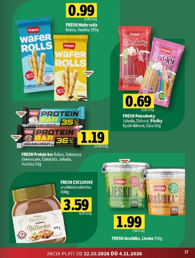 Leták FRESH - Fresh - Stredné a západné Slovensko od 22.10. do 04.11. - strana 27