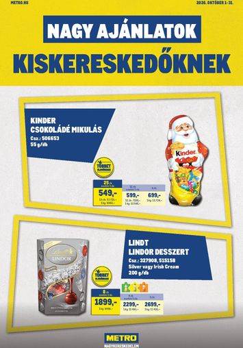 Akciós újság Metro - Metro - Nagyajánlatok kiskereskedőknek! érvényes 10.01.-tól 10.31.-ig - 1 oldal