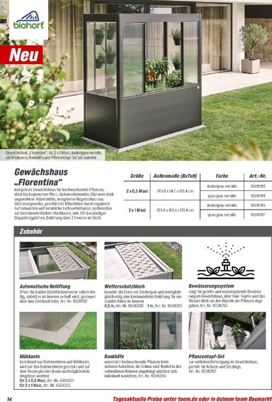 Prospekt toom - Toom - Gewächshäuser & Anzucht gültig ab 01.03. bis 31.12. - seite 14