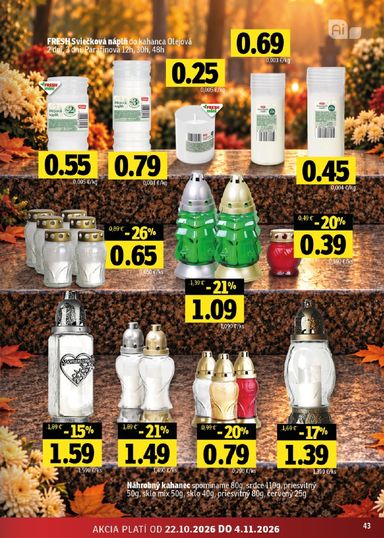 Leták FRESH - Fresh - Stredné a západné Slovensko od 22.10. do 04.11. - strana 43