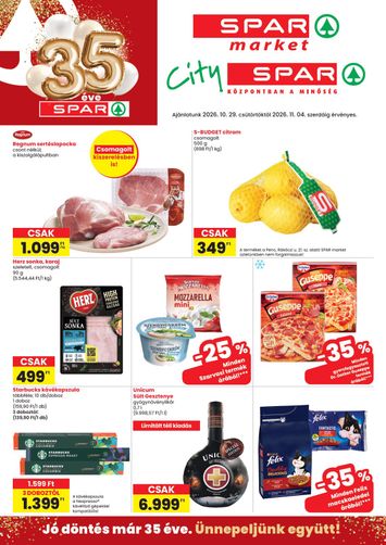 Akciós újság Spar - SPAR - Market, City érvényes 10.29.-tól 11.04.-ig - 1 oldal