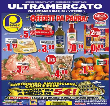 Volantino Pewex - Pewex Ultramercato - Viale Armando Diaz, Viterbo valido dal 23/10 al 03/11 - pagina 1