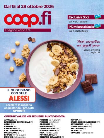 Volantino Coop Firenze - Coop Firenze - Vicino a Te valido dal 15/10 al 28/10 - pagina 1