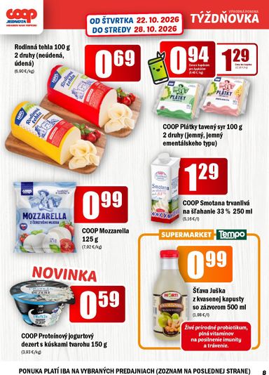 Leták COOP Jednota - COOP Jednota - Vranov nad Topľou od 22.10. do 28.10. - strana 8