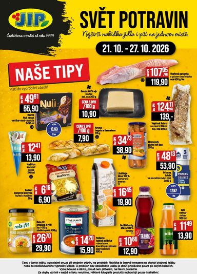 Leták JIP - JIP - Svět potravin - Brno, Ostrava - Hrabová, Praha - Bořanovice, Jilemnice, Karlovy Vary, Olomouc, Pardubice, Zlín, Polička od 21.10. do 27.10. - strana 20