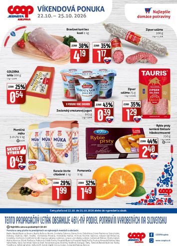 Leták COOP Jednota - COOP Jednota - Krupina od 22.10. do 25.10. - strana 1