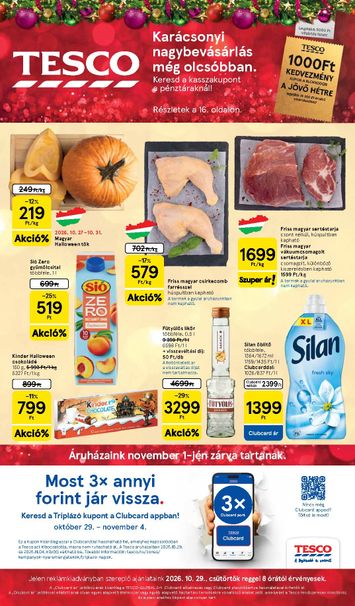 Akciós újság Tesco - Tesco érvényes 10.29.-tól 11.04.-ig - 1 oldal