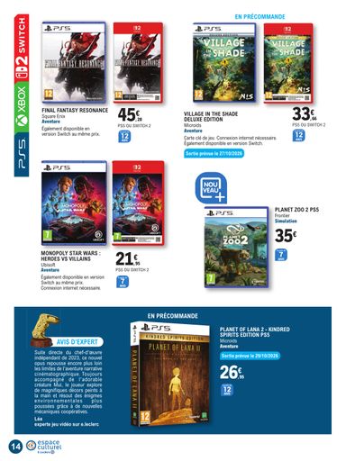 Catalogue E.Leclerc - E.Leclerc - Le guide jeu vidéo valable dès le 20/10 au 07/11 - page 14
