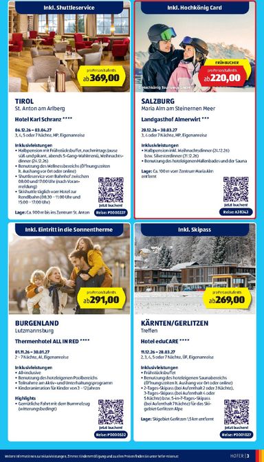 Leták Hofer Rakúsko - Hofer Rakúsko - HOFER REISEN Katalog od 28.10. do 01.12. - strana 3