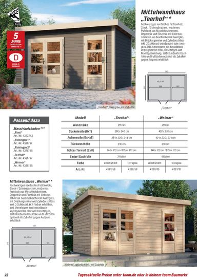 Prospekt toom - Toom - Gartenhäuser & Carports gültig ab 01.03. bis 31.12. - seite 22