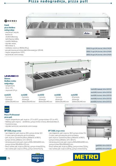Katalog Metro - Metro - Poslovna rješenja - Pizzeria vrijedi od 06.07. do 31.12. - stranica 75