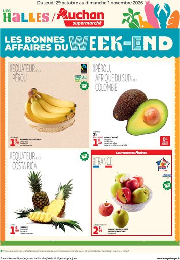 Folder Auchan - Auchan supermarché - Les bons plans du week-end van 29/10 tot 01/11 - side 1