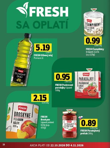 Leták FRESH - Fresh - Stredné a západné Slovensko od 22.10. do 04.11. - strana 18