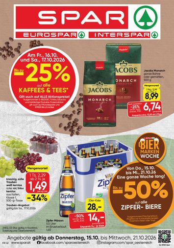 SPAR-Flugblatt - SPAR gültig ab 15.10. bis 21.10. - seite 1