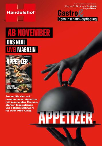 Prospekt Handelshof - Handelshof - Gastro gültig ab 01.10. bis 31.10. - seite 1