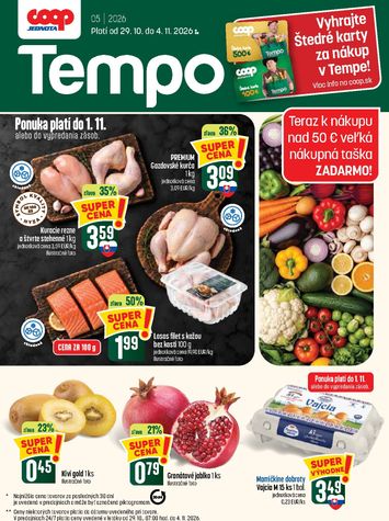 Leták COOP Jednota - COOP Jednota - Tempo od 29.10. do 04.11. - strana 1